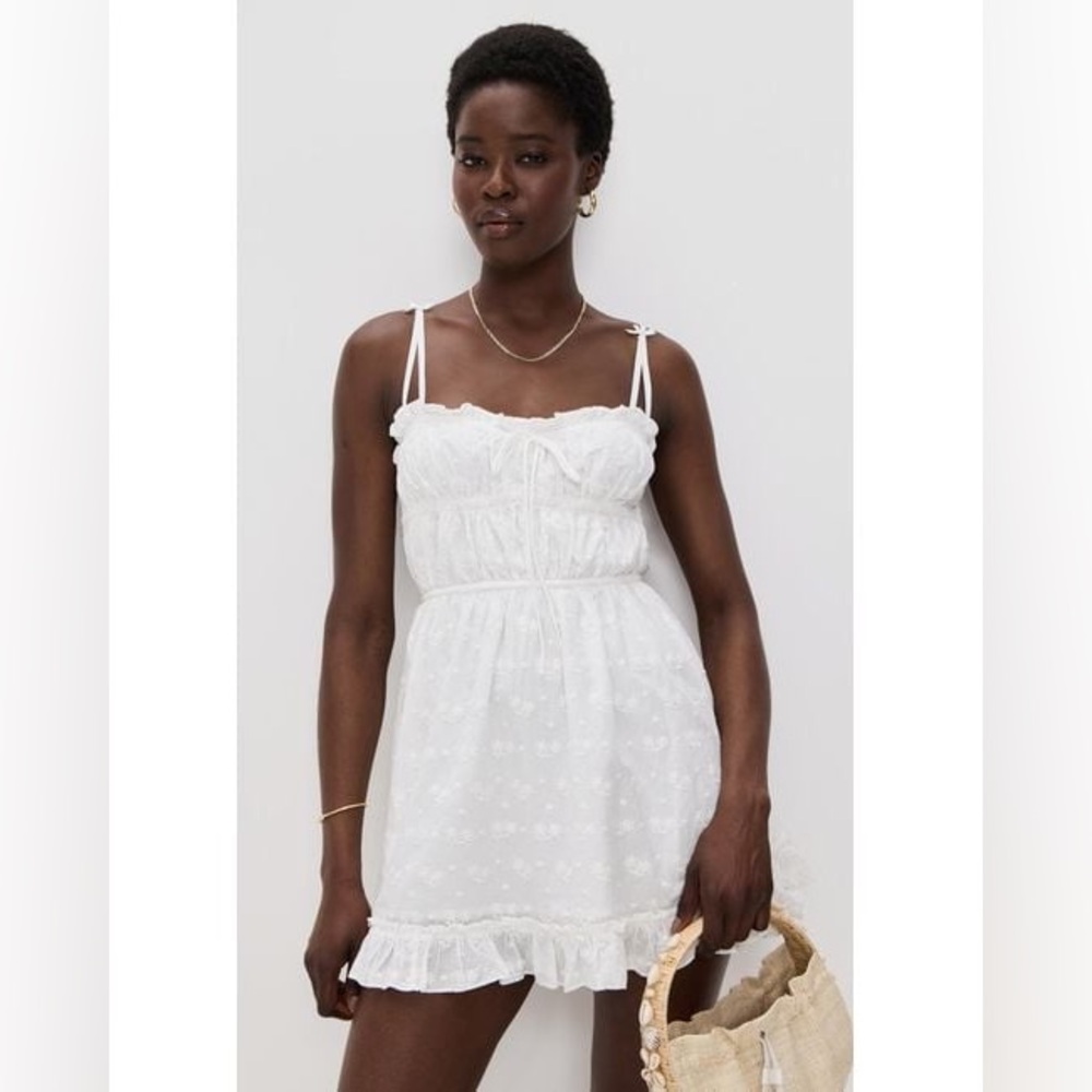 For Love & Lemons White Edie Eyelet Slip Dress XL Cottagecore Prairie Coquette